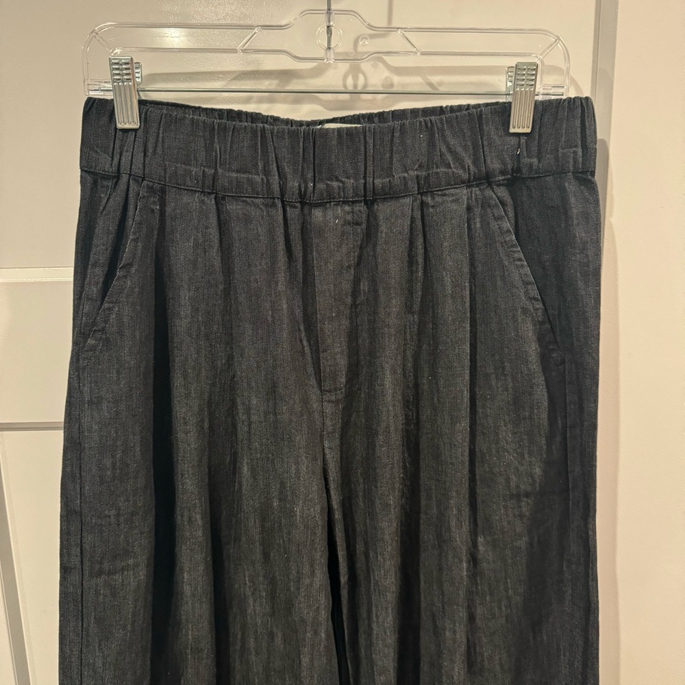 NWT Beatriz Furest Walter Denim Black Wide-Leg Trousers made in Spain - Picture 6 of 13